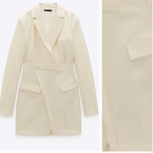 NWT. Zara Light Yellow Blazer Mini Dress. Size M. - Picture 4 of 9